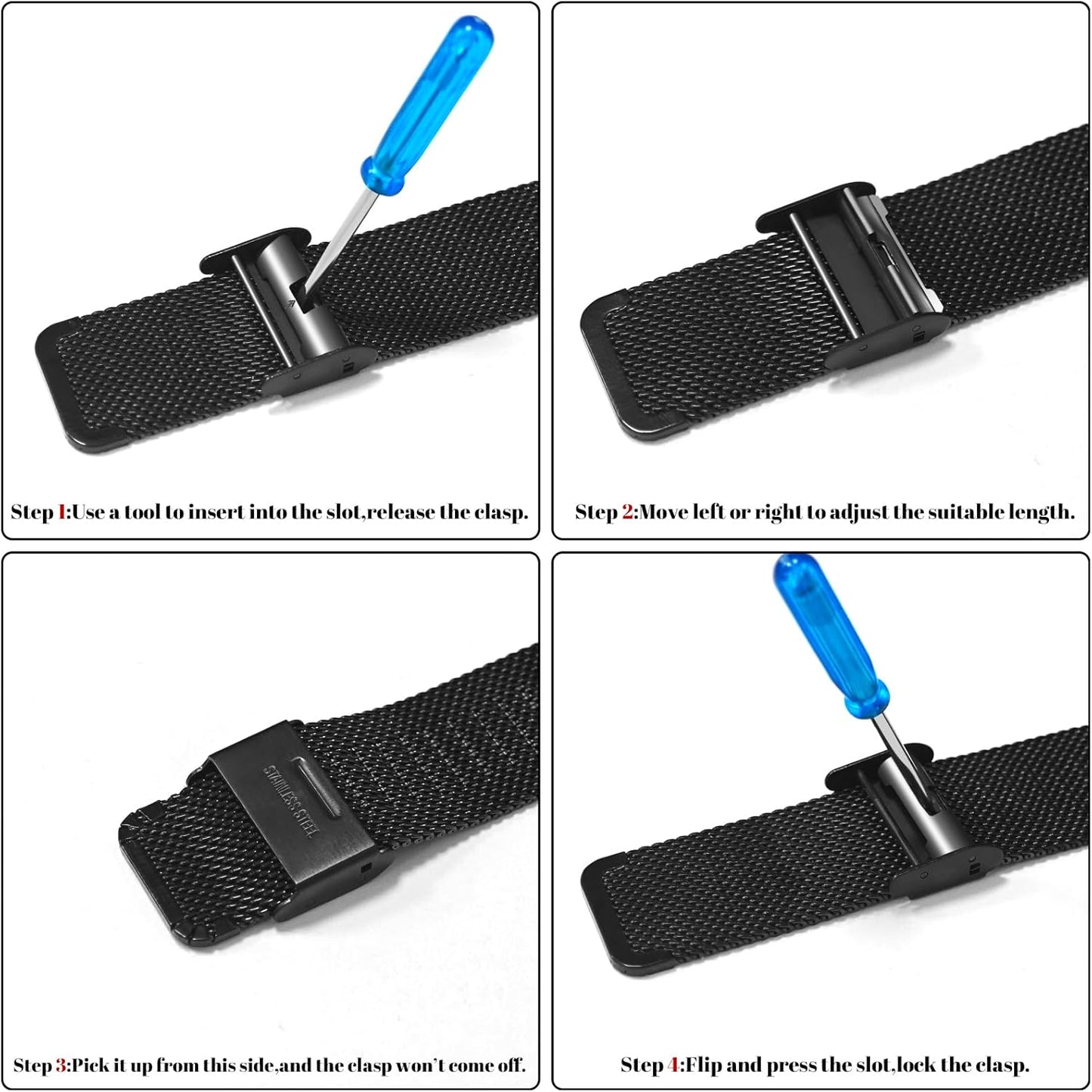 Mens Watches Sleek Minimalist Analog Quartz Waterproof Watches for Men, Stainless Steel Mesh Band Men'S Wrist Watch with Auto Date