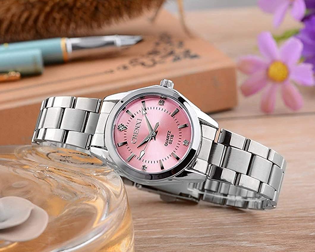Women's Analog Quartz Silver Stainless Steel Luminous Waterproof Dress Watch