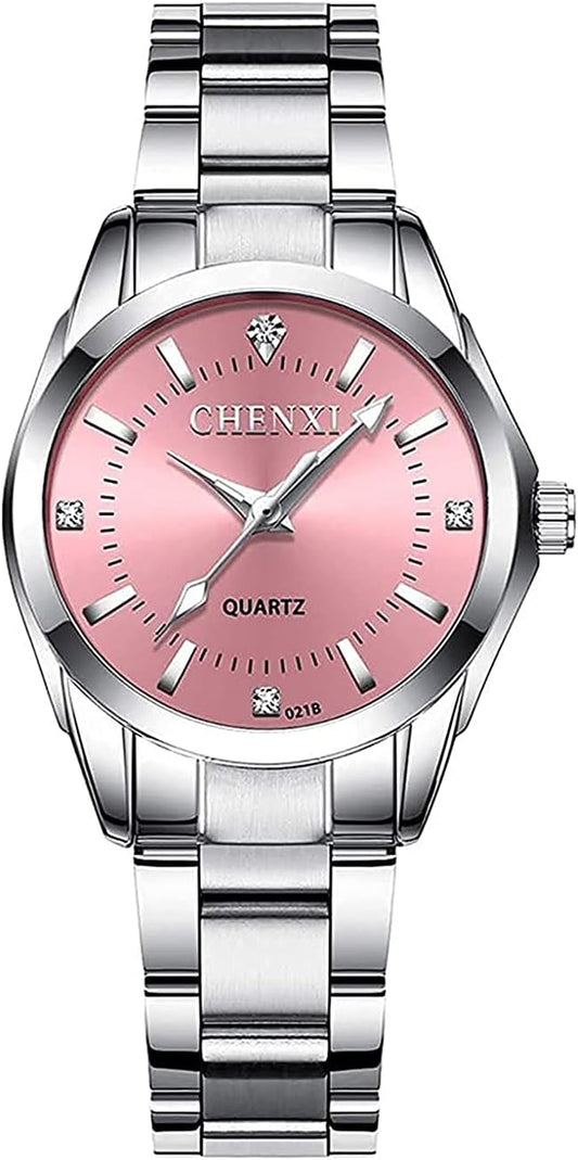 Women's Analog Quartz Silver Stainless Steel Luminous Waterproof Dress Watch