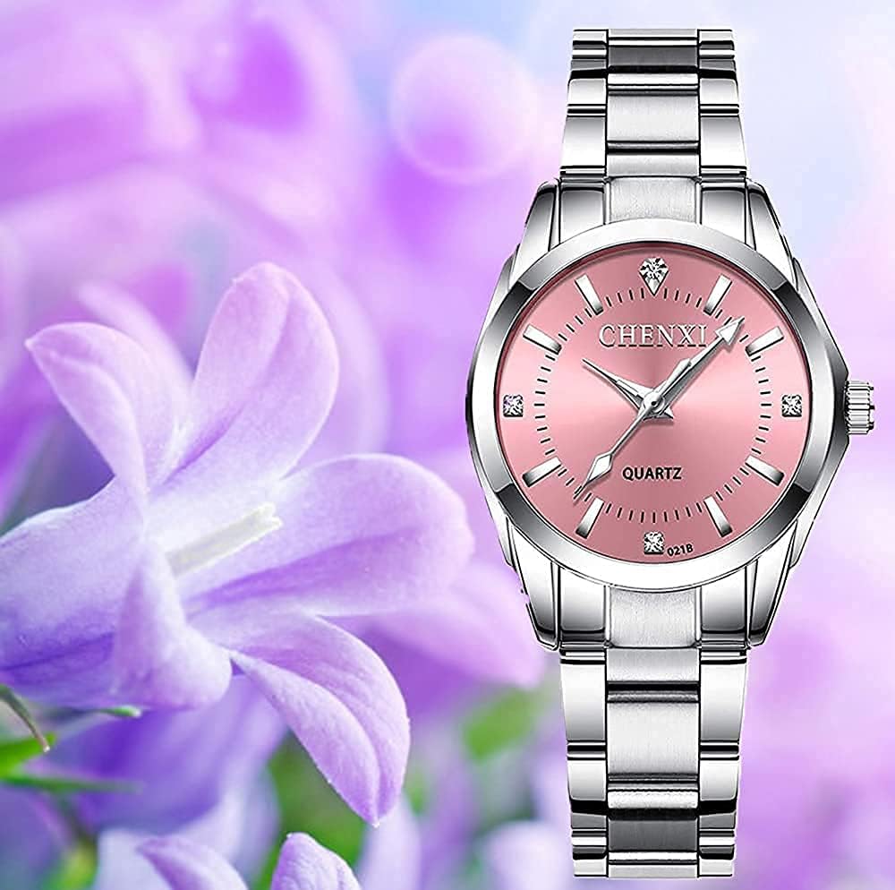 Women's Analog Quartz Silver Stainless Steel Luminous Waterproof Dress Watch