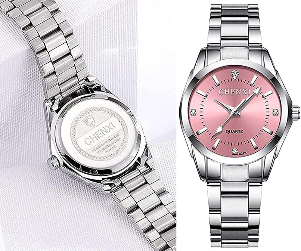 Women's Analog Quartz Silver Stainless Steel Luminous Waterproof Dress Watch